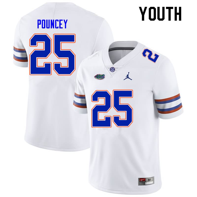 NCAA Florida Gators Ethan Pouncey Youth #25 Nike White Stitched Authentic College Football Jersey PUW6264KU
